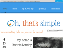 Tablet Screenshot of ohthatssimple.com